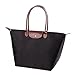 KARRESLY Women's Nylon Travel Foldable Shoulder Bags Hobo Beach Bag Tote Handbag(Black M)