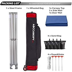 ABCCANOPY Ez Pop Up Canopy Tent with Sidewalls