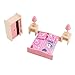 Soledi Wooden Doll Bedroom House Furniture Wardrob Bed Room Dollhouse Miniature Set For Kids Children Child Play Toy Gift