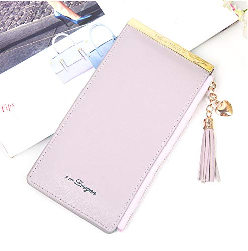 Women\'s Wallet with RFID Blocking, Leather Large Capacity Clutch Wallet Ladies Credit Card Holder Organizer (Purple)