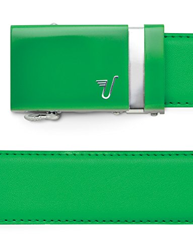 Mission Belt Men's Ratchet Belt - Froghair - Green Buckle / Green Leather, Extra Large (39 - 42)
