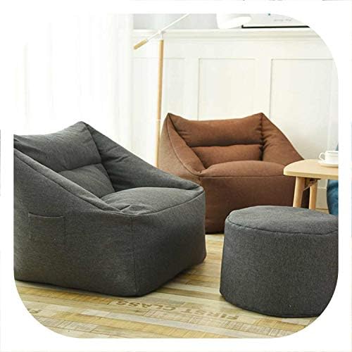 Glad You Came 2019 Waterproof Bean Bag Lazy Sofa Indoor Seat Chair Cover Beanbag Sofas Large Bean Bag Cover Armchair Washable Cozy Game Yellow,Light Gray