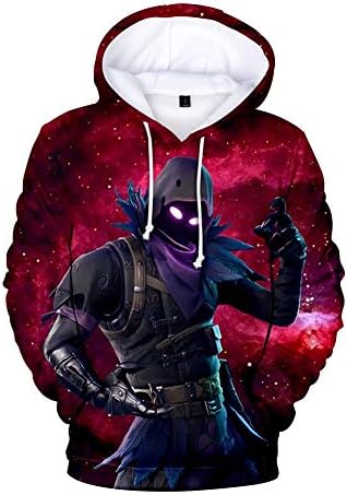 YLYX 3D Printing Game Cartoon Hooded Sweater Hoodie Loose Version Boys and Girls Children's Jacket with Hat Sweatshirt Long Sleeve T-Shirt Leisure Winter Sports Coat Cotton,K,M