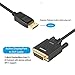 Active DisplayPort to DVI Adapter, Benfei Active Dp Display Port to DVI Single Link Converter Male to Male Gold-Plated Cord 6 Feet Black Cable Support Eyefinity Technology