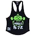 Muscle Alive Mens Bodybuilding Stringer Tank Tops Cotton Racerback Arch Hem