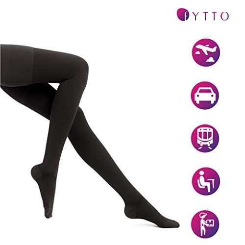 image for Fytto 2026 Women's Microfiber Compression Pantyhose, 15-20mmHg Support