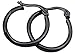 Thenice 1 Pairs Men's Black Titanium steel Ear ring Hoop Earrings (the inside diameter of:11mm)