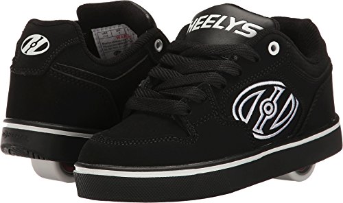 Heelys Boys' Motion Plus Sneaker, Black/White, 5 M US Big Kid