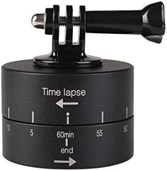 Camera Accessories 360 Degree Auto Rotation 60 Minutes Time Lapse Stabilizer Tripod Head Adapter for GoPro(Black) (Color : Black)