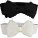 SportsWell Women's Fashionable Bowknot Wide Belt Girls Lady Stretch Cinch Dress Waistband Black