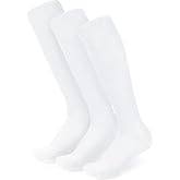 Viasox White 3 Pack Compression Socks Women & Men, Circulation Support, 12-15mmHg Neuropathy, M