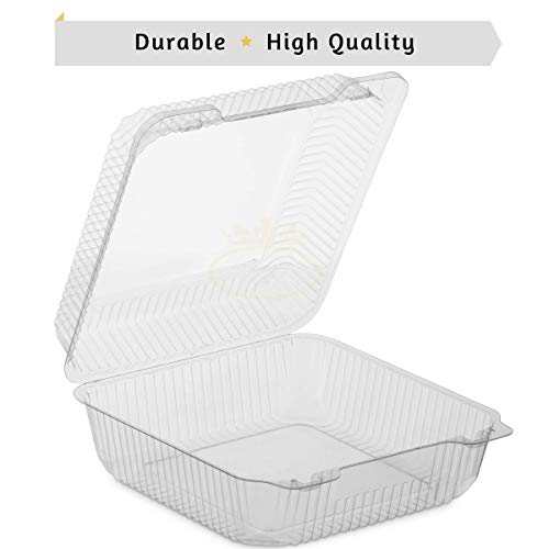 25-PACK-OccasionWise-Clear-Plastic-Food-Container-with-Hinged-Lid-approx-8x8x35