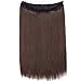 S-noilite Invisible Hair Extensions Secret Transparent Headband Hairpieces No Clip Long Human Made Natural Synthetic Fibre Hair Piece for Women Straight 16 Inch light brown