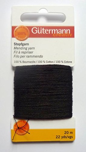 Gütermann Stopfgarn 100% Baumwolle 4 -fach schwarz 1001