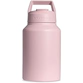 HydroJug Sport - Stainless Steel Tumbler with Straw, Vacuum Insulated, 64oz Leakproof Water Bottle, Ergonomic Design, Reusable, Dishwasher Safe, Rubber Base, Durable for Gym or Outdoors, Pink Sand