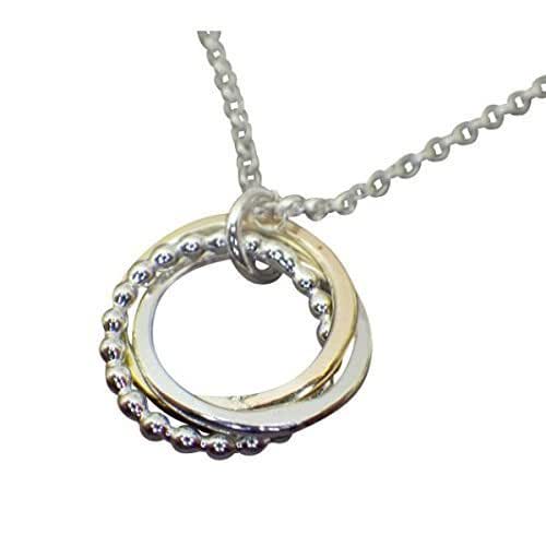 Valentine Love Knot Necklace Sterling Silver and 14kt Gold