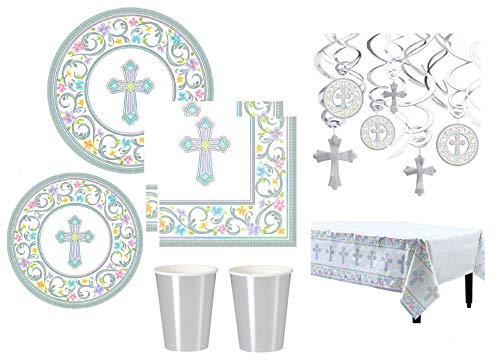 Inspirational Religious Party Supplies And Decorations For Baptism Confirmation Holy Communion Dedication Themed Plates…