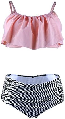 Gotswim Summer Holiday Sexy Retro High Waisted Falbala Bikini Set Swimsuit for Women - S-XL