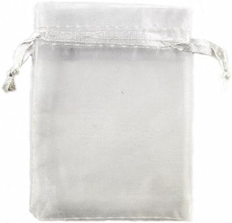 Organza Wedding Party Favor Bags- Package of 100 (5"x7", White)