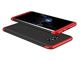 A Trading 3 in 1 Ultra-thin PC Hard Case 360 Degree Protective for Galaxy S8 Plus (Red+Black)