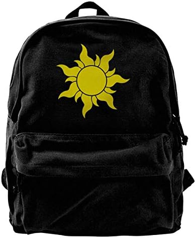 Tangled Sun Symbol Logo Unisex Classic Canvas Travel School Backpack Fits 14 Inch Laptop