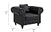 Divano Roma Furniture Classic Scroll Arm Tufted Bonded Leather Accent Chair in Colors Black, White (Black)