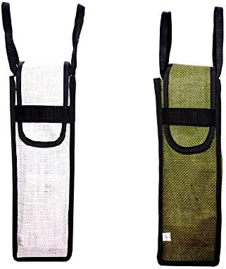 Flyura Jute Water Bottle Carry Bag Cover with Shoulder Strap -