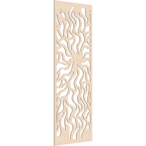 35 3/8" W x 89 3/8" H x 1/4" T Larkin Decorative Fretwork Wood Wall Panels, Red…