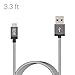 TUDIA USB Type C Cable, Nylon Braided USB-C to USB-A Fast Charging Cable 3.3 Feet (1 Meter) - Gray