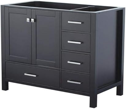 Dkb Beckford Series 42 Inch Bathroom Base Cabinet In Espresso Single Sink Left Offset Configuration 2 Soft Closing Doors 5 Full Extension Dovetail Drawers Amazon Com