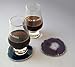 Airblasters Double Natural Sliced Agate Coasters with Whiskey Glass Whiskey Decanter Wine Glasses
