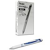 Pentel EnerGel Pearl Deluxe RTX Retractable Liquid Gel Pen, 0.7mm, Blue Accent, Blue Ink, Box of 12 (BL77PW-C)