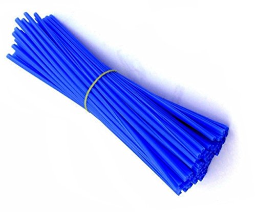 72Pcs Wheel Rim Spoke Skins Covers Wrap Decor Protector Kit For Motorcycle Motocross Dirt Bike (Blue)
