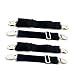 Adjustable Bed Sheet Corner Holders Elastic Grippers Suspenders Holder Straps Clips Fasteners, Mattress Cover Fasteners | Nickel Plated Clamps with Fabric Protector / Black, 1-Pack (4 pcs)