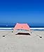 Neso Tents Beach Tent with Sand Anchor, Portable Canopy Sun Shelter, 7 x 7ft - Patented Reinforced Corners - Coral