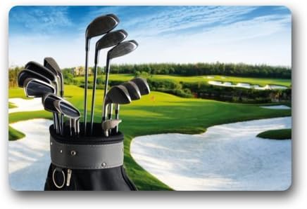 Golf Clubs Brassie Golfball Sport Doormats Entrance Mat Floor Mat Door Mat Rug Indoor/Outdoor/Front Door/Bathroom Mats Rubber Non Slip (23.6"x15.7",L x W)