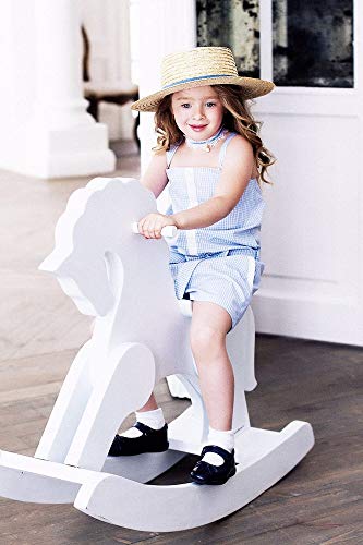 Dani Handmade Wooden Rocking Horse for Toddlers and Kids (White) - Thumbnail 3