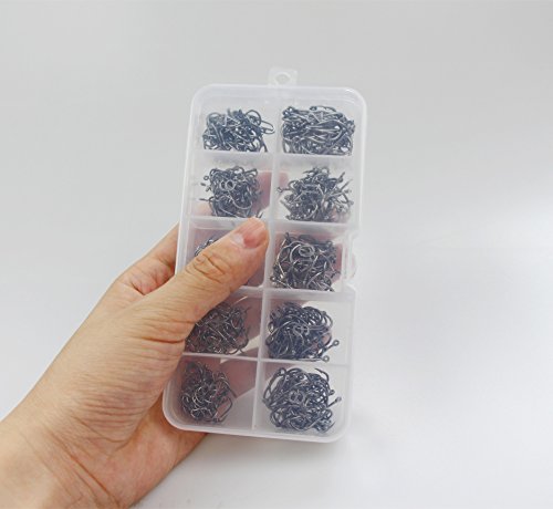 image for ICE SEA Small Size Fishing Hooks Set 10 Sizes 500pcs High Carbon Steel