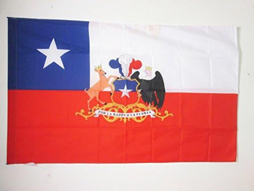 AZ FLAG, Chile with arms Flag, 3x5 Ft, Chilean Banner with Sleeve, 100% Polyester, Fade Resistant, Vivid Colors, 3' x 5' Feet