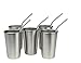 Bundle: Set of 5, 16 Oz Premium Stainless Steel Cups and FREE Straws, Eco-friendly BPA and Lead Free Cups Perfect for Camping Outdoors and Everyday Use Indoors. Includes Bonus Straw Cleaner