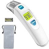MIBEST Forehead and Ear Thermometer (2-in-1) - Digital Medical Baby, Kids, and Adult Infrared Thermometer - Child Temporal Thermometer with Fever Alert - 2 in 1 in Ear Temperature Thermometer