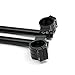 KanSmart NEW Universal 35mm CNC Raised Motorcycle Clip Ons Fork Handlebars for 1969-1982 Honda Suzuki Yamaha (35mm, Black)