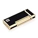 Ultra-thin Flint Wheel Refillable Butane Gas Cigarette Cigar Metal Lighter (Black Gold)