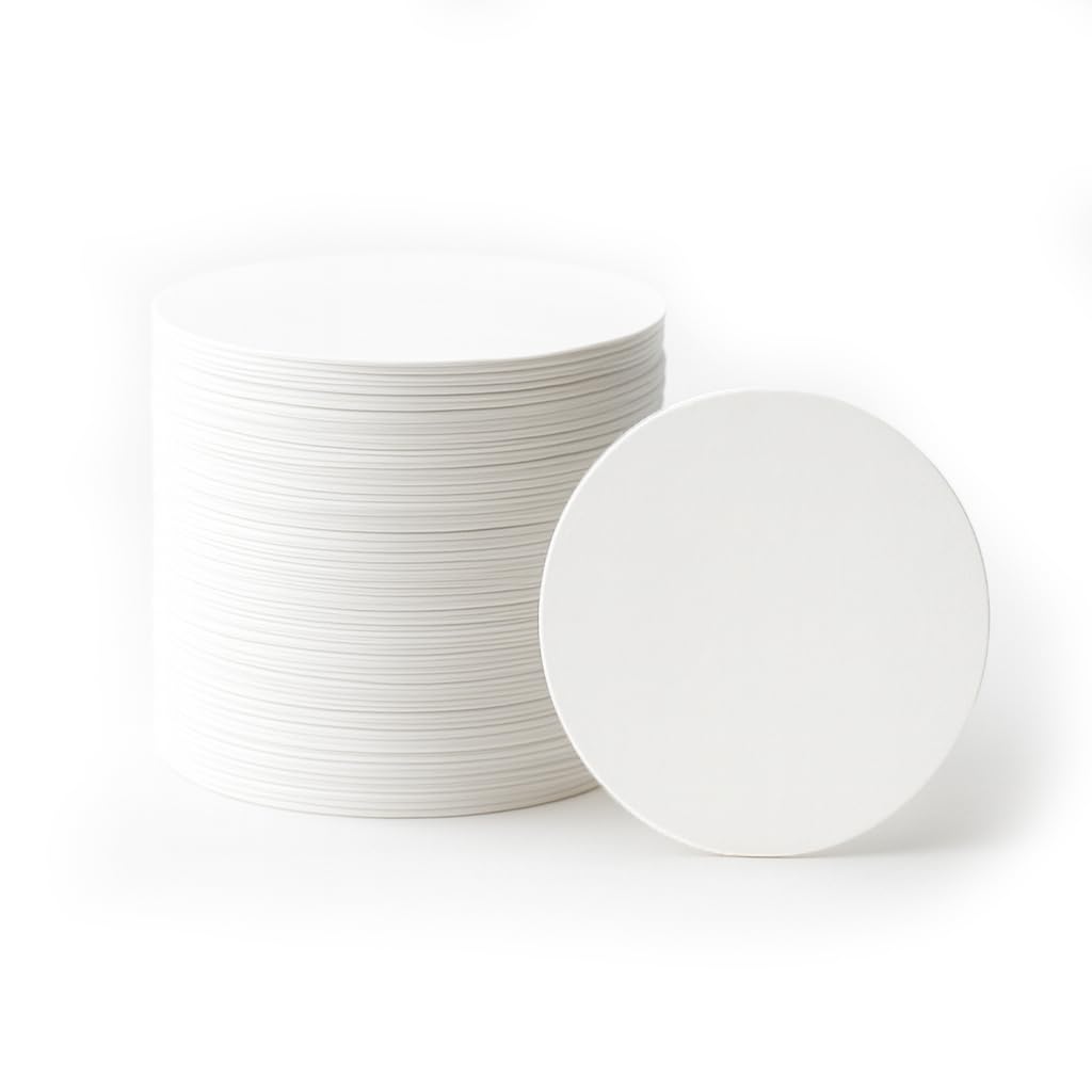 Photo 1 of 100 Pieces Solid Core White Chipboard Circles - Extra Thick 28pt White Circle Cardstock - Heavyweight Circle Cutouts For Scrapbooking, Crafts & Product Backing (2" Round)