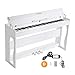 LAGRIMA LG-802 88-Key Weighted Heavy Hammer Action Digital Piano with Full-Size Weighted Keys | Muti-functional Piano with 3 Pedals and Bluetooth | Multi-tone Selection - White