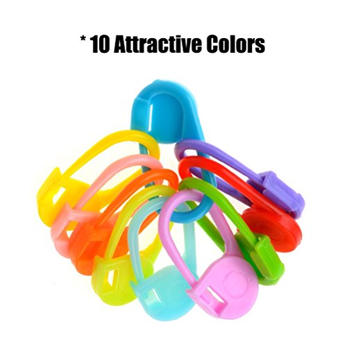 Stitch Marker 200 PCS Knitting Stitch Counters Crochet Markers Plastic Safety Pins Stitch Holder in 10 Colors