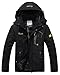 HOW'ON Men's Waterproof Ski Jacket Windproof Rain Jacket Winter Warm Hooded Coat