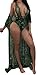 Lovaru Women's New Colorful Dyeing Bikini One Piece Swimsuit+Ponchos Cover Ups (Small, Dark Green1)