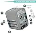 Travel Adapter China to USA- Power Plug Outlet - International Travel- w/4 USB Ports Work for 150+ Countries - 220 Volt Adapter - Type C A G I for UK Japan China EU Europe European SandGrey 1 pcs