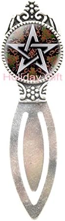 Statement Bookmark Esoteric Pentagram Glass Bookmark Cabochon Link Chain Choker Fashion Women JewelryAE0093 (S1)